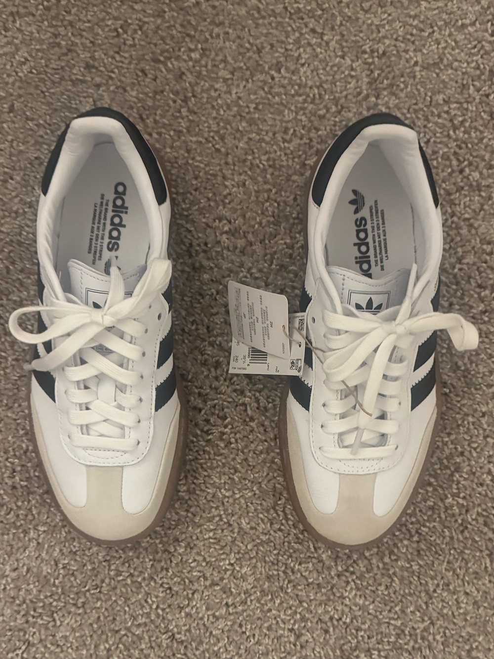 Adidas White and Black Sambae Sneakers - Picture 6 of 6